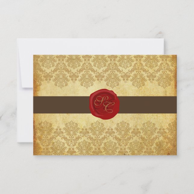 PixDezines rsvp Vintage+Pique Lace Damask+Wax Seal (Frente)