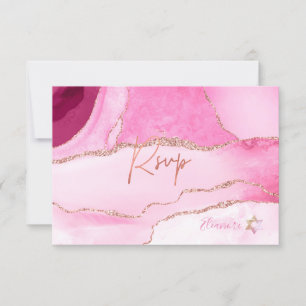PixDezines RSVP Watercolor Agate Bat Mitzvah ✡