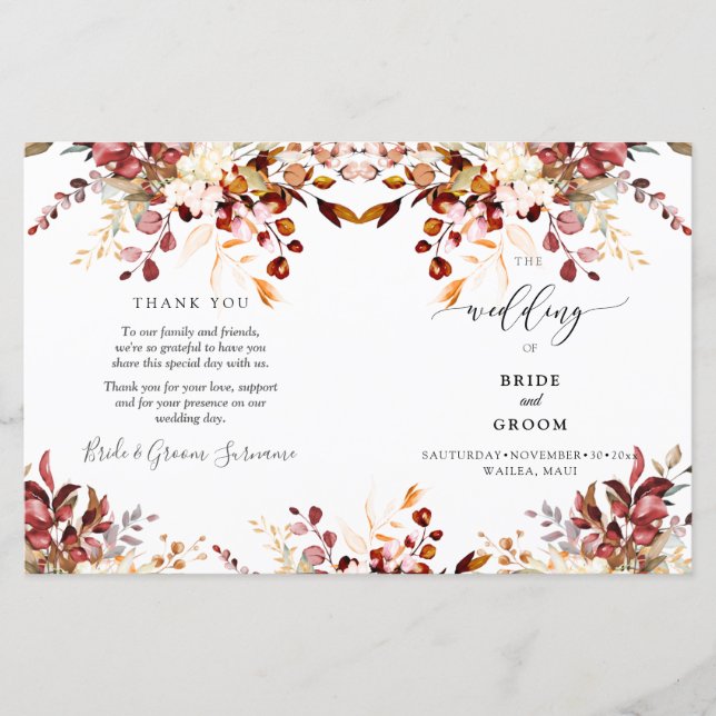 PixDezines Watercolor Rust Orange Fall Eucalyptus (Frente)