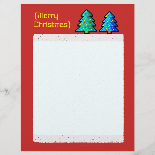 Pixel art Árvore de Natal verde com decorações (Frente)