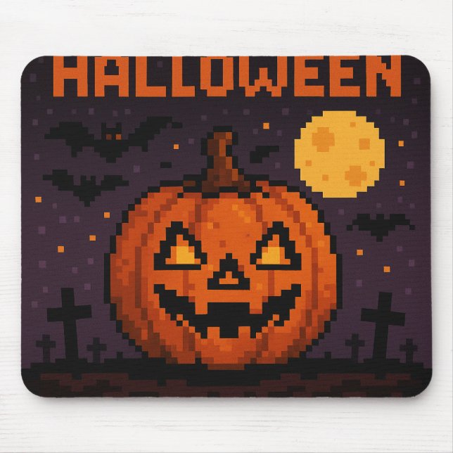 Pixel art inspired Halloween mouse pad (Frente)