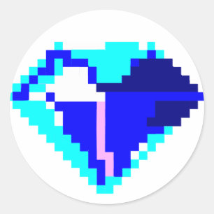 Pixel azul adesivos Gem