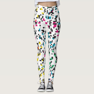 Pixel colorido bloqueia leggings