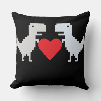 Pixel Dino Love – Almofada Retrô Fofa para Lançar