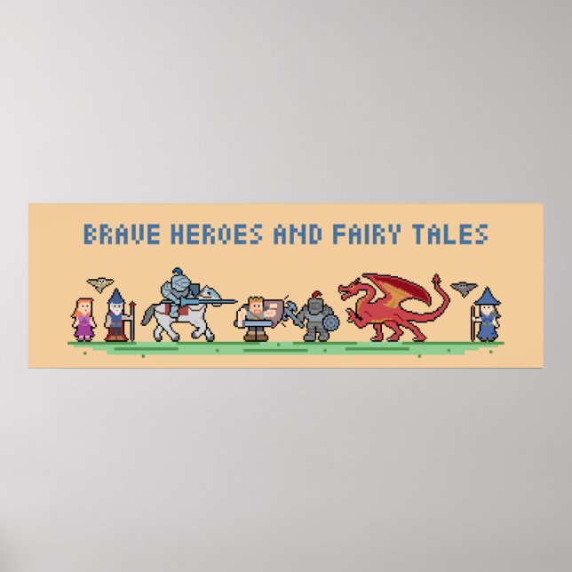 Pixel Fairy Tales 36'' x 12'' de Poster (Frente)
