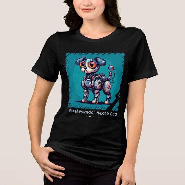 Pixel Friends: Mecha Dog (Robot Dog) (camisa femin (Frente)