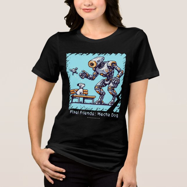 Pixel Friends: Mecha Dog (Robot Dog) (camisa femin (Frente)