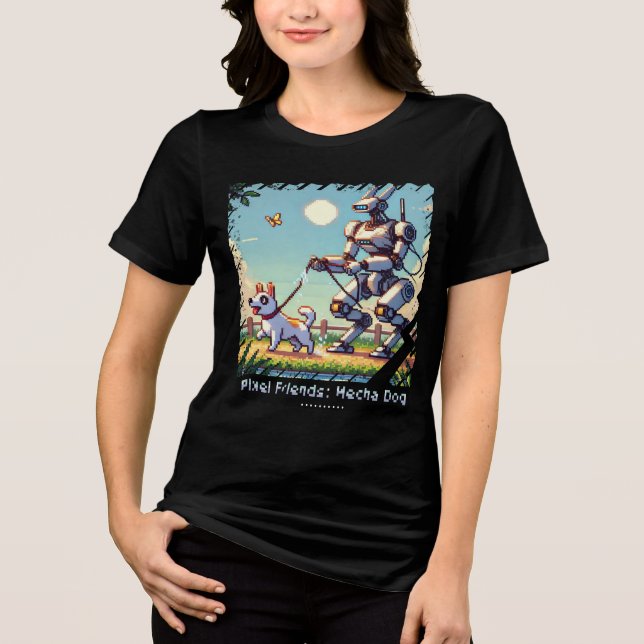 Pixel Friends: Mecha Dog (Robot Dog) (camisa femin (Frente)