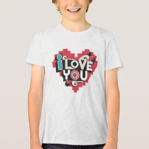 Pixel Heart Eu Te Amo Tipografia Retro
