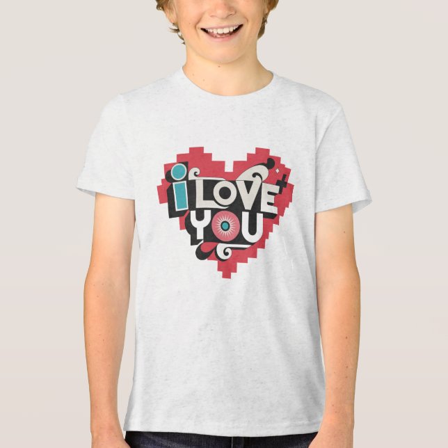 Pixel Heart Eu Te Amo Tipografia Retro (Frente)