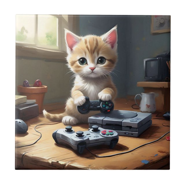 "Pixel Paws: The Gamer Kitten in Action" (Frente)