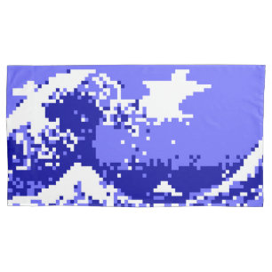 Pixel Tsunami Blue 8 Bit Pixel Art