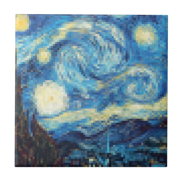 Pixelada Starry Night por Van Gogh (Frente)