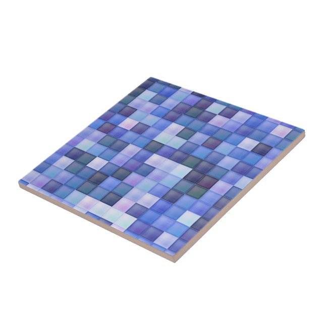 Pixels de Jogo de Vídeo Padrão Quadrado Azul (Lateral)