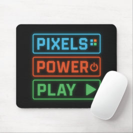 Pixels Power Play – Retro Gamer Mousepad Design