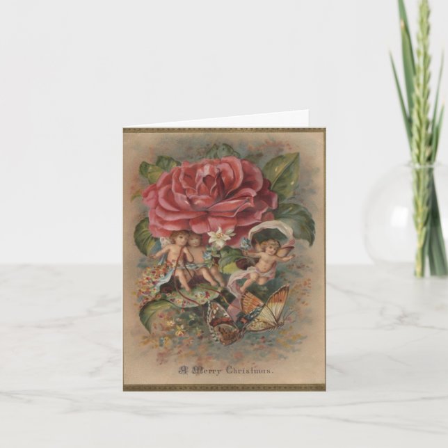 Pixies de Natal Enviam Desejos Cartão de Natal (Frente)