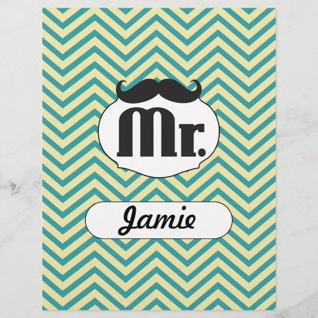 Pizarra Sr. Amarelo e Chevron Zig Zag Verde (Frente)