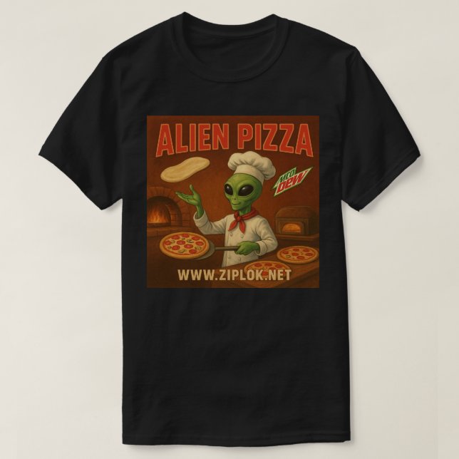 Pizza Alien - Camiseta (Frente do Design)
