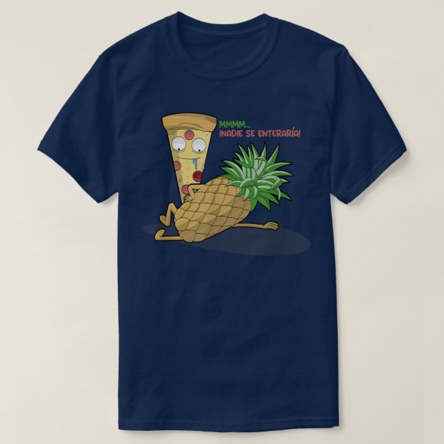 Pizza ama Camiseta Espanhola de Abacaxi (Frente do Design)