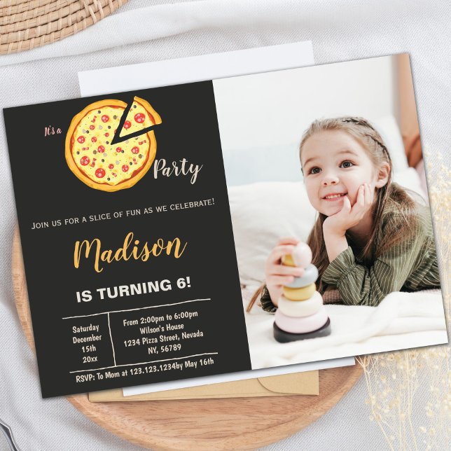 Pizza Convites com foto (Pizza Invitations with photo)