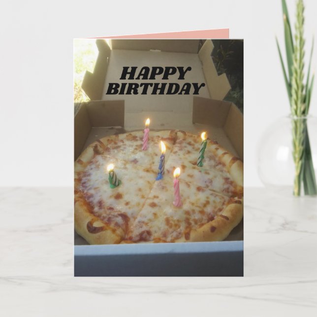PIZZA DE ANIVERSÁRIO COM CARTÃO DE GANCHO DE CANDE (Frente)