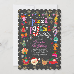 Pizza de Natal e Convite de festas do Pajama