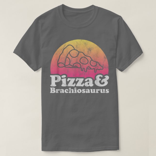 Pizza e Brachiossauro ou Camiseta Dinossauro (Frente do Design)