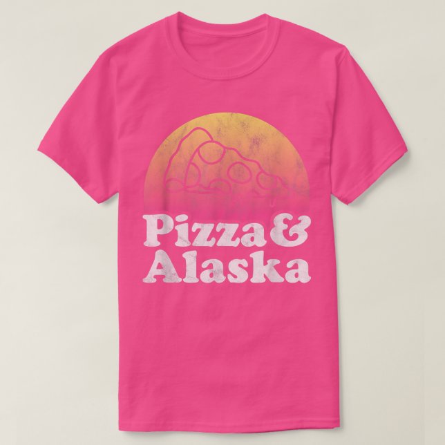 Pizza e camiseta do Alasca (Frente do Design)