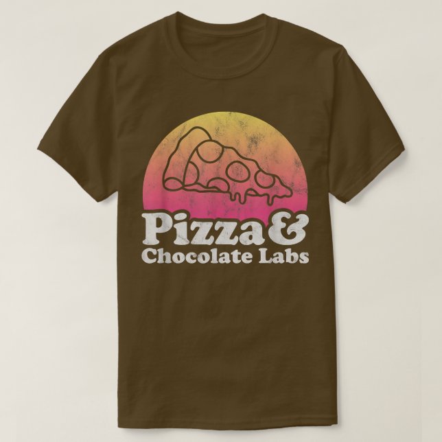 Pizza e Laboratórios de Chocolate ou Camisetas de  (Frente do Design)