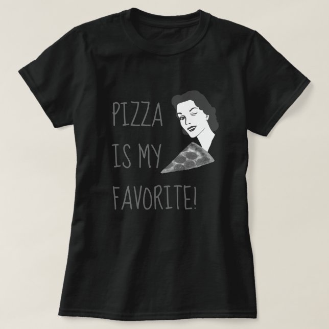 Pizza Engraçada É Minha Camisa Favorita (Frente do Design)
