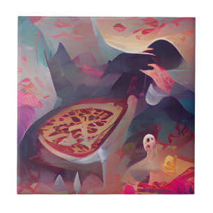 Pizza fantasia escura mundial gráfica abstrato art