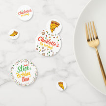 Pizza, fatia de diversão de aniversário, kawaii