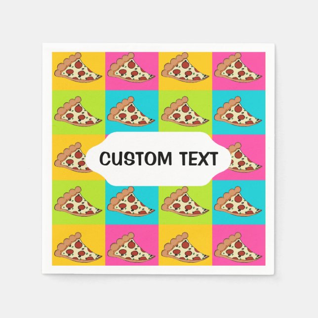 Pizza fatias guardanapo personalizado (Frente)