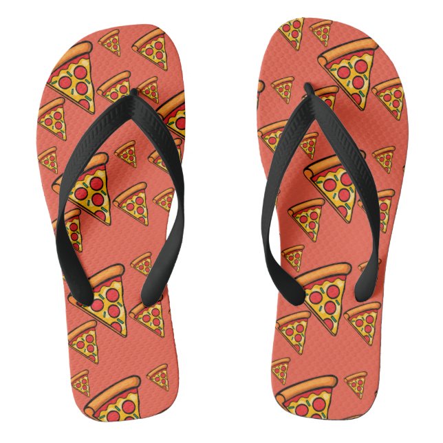 Pizza Friday Design - Chinelos Adultos, Strap Ampl (Pé da cama)