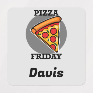 Pizza Friday Design - Etiqueta de Vestuário para P