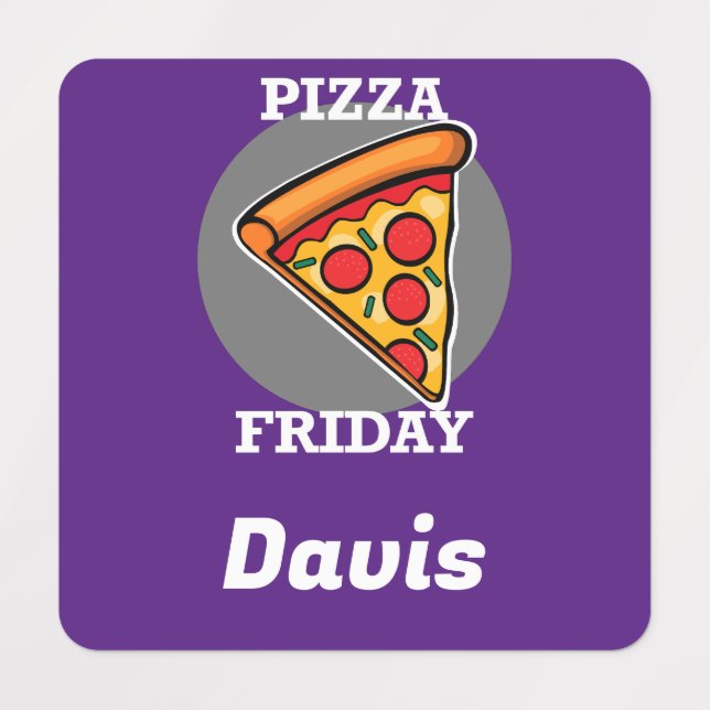 Pizza Friday Design - Etiqueta de Vestuário para P (Design 1)