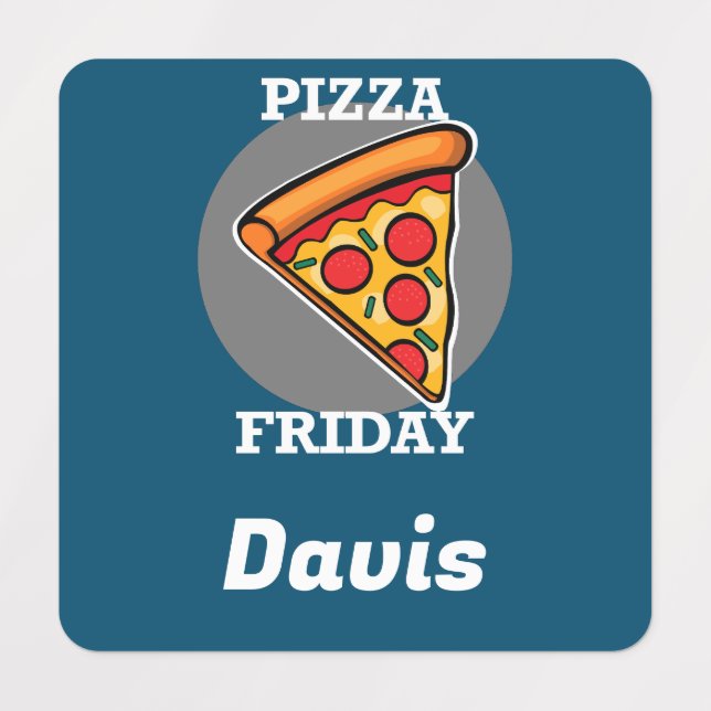Pizza Friday Design - Etiqueta de Vestuário para P (Design 1)