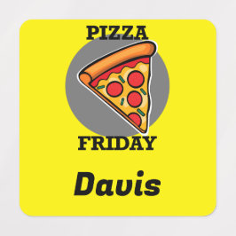 Pizza Friday Design - Etiqueta de Vestuário para P