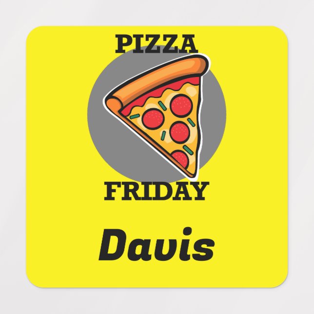 Pizza Friday Design - Etiqueta de Vestuário para P (Design 1)