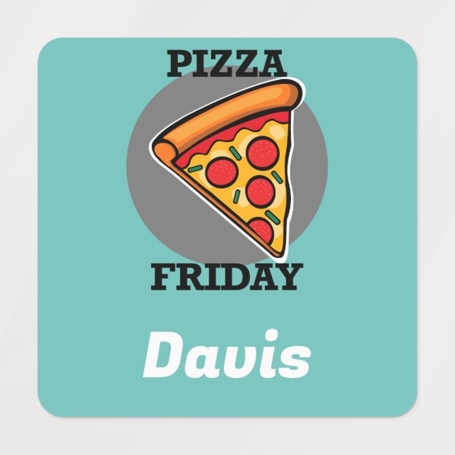 Pizza Friday Design - Etiqueta de Vestuário para P (Design 1)