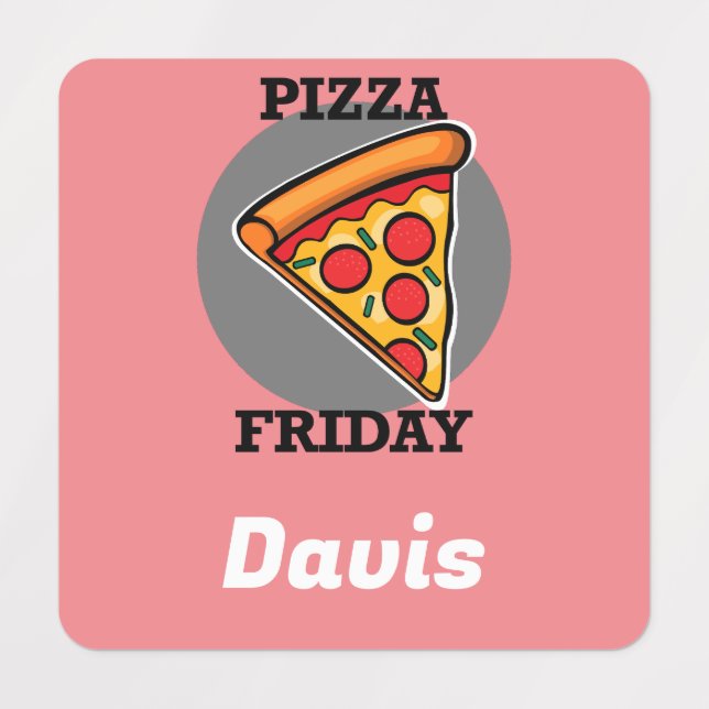 Pizza Friday Design - Etiqueta de Vestuário para P (Design 1)