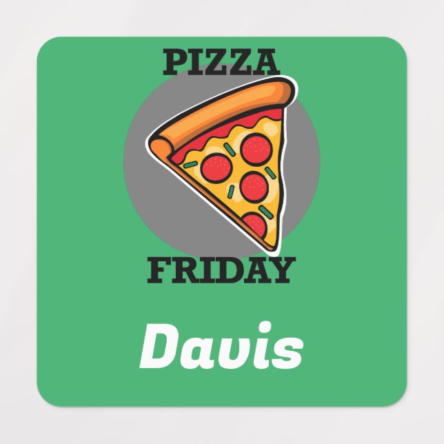Pizza Friday Design - Etiqueta de Vestuário para P (Design 1)