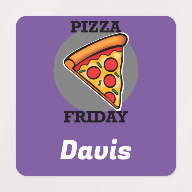 Pizza Friday Design - Etiqueta de Vestuário para P (Design 1)