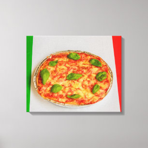 pizza italiana em impressão de tela