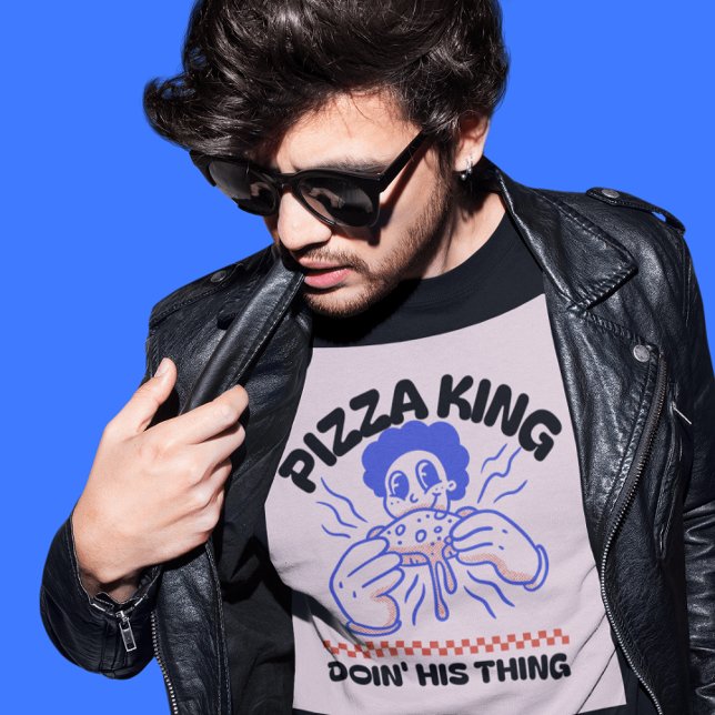 Pizza King Retro significa camiseta engraçada (Criador carregado)