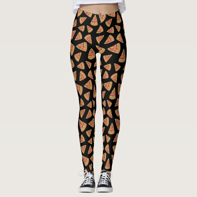 Pizza - Leggings Pretas (Frente)