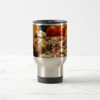 Pizza obtida? caneca de viagem