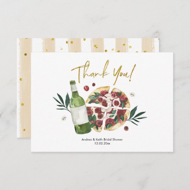 Pizza perfeita e Cartões de agradecimentos de cerv (Frente/Verso)