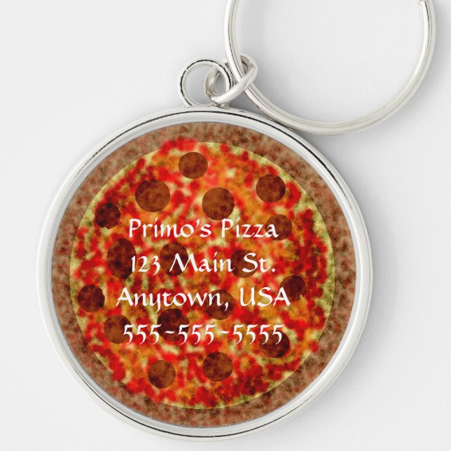 Pizza Pizzeria - Chaveiros Para Automóveis De Entr (Frente)
