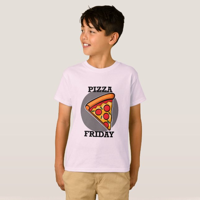 Pizza Sexta-Design - Camiseta básica para crianças (Frente Completa)